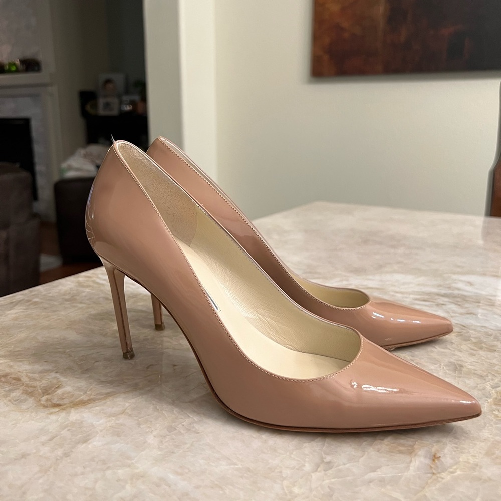 Brian Atwood Valerie Pointed Toe Patent Leather Pumps